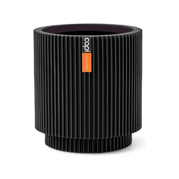 Capi Europe Vaas cilinder Groove zwart 23 x 23 x 25 cm