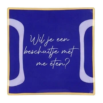 Daan Kromhout Design Bord Vierkant Wil Je Een Beschuitje 18 x 18 x 2 cm