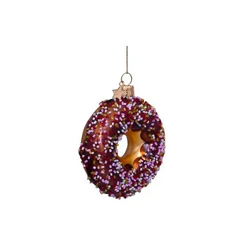 Vondels Kersthanger bruine donut 11 cm