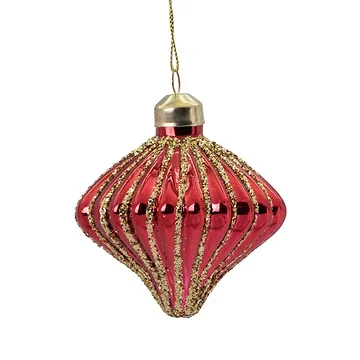 Kerstornament ui rood glas 8 cm