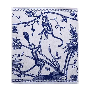 Heinen Delfts Blauw Keukendoek Aapjes