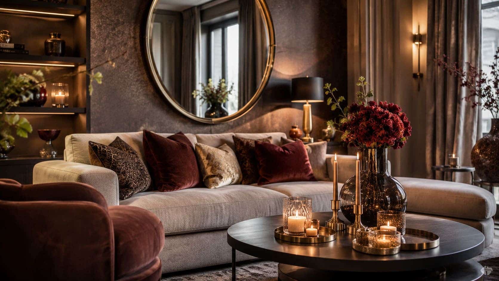 woonkamer met hotel chique inrichting