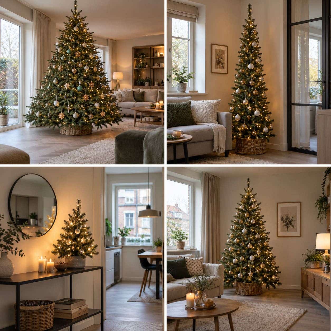 vierluik-verschillende-kerstbomen