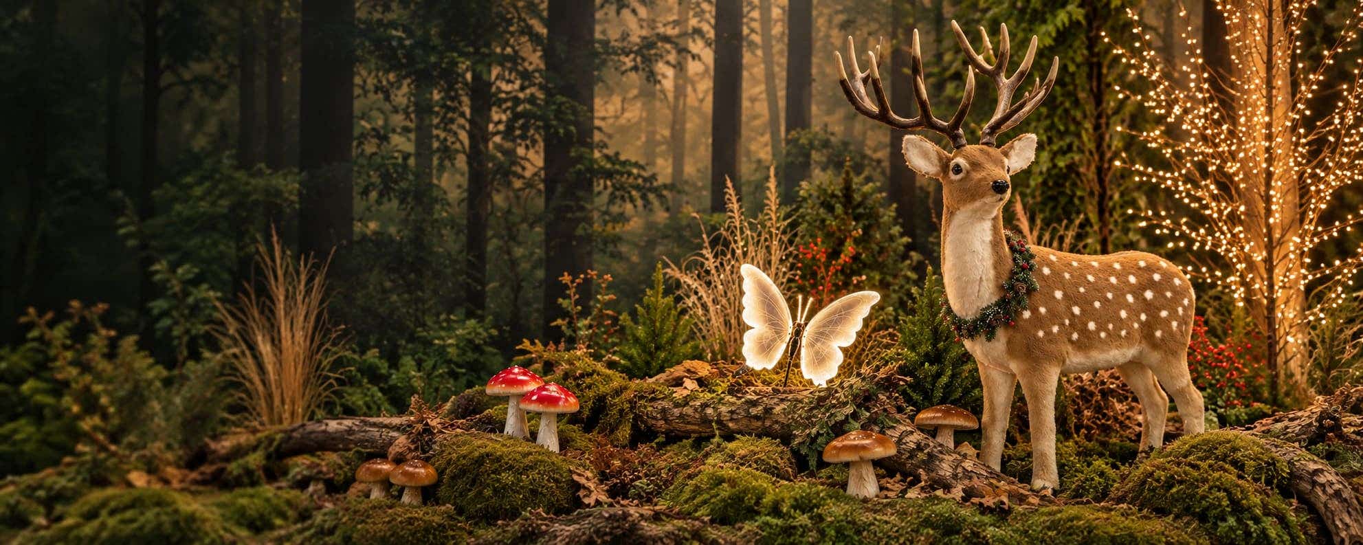 Magisch_kerstbos_met_hert_en_vlinder