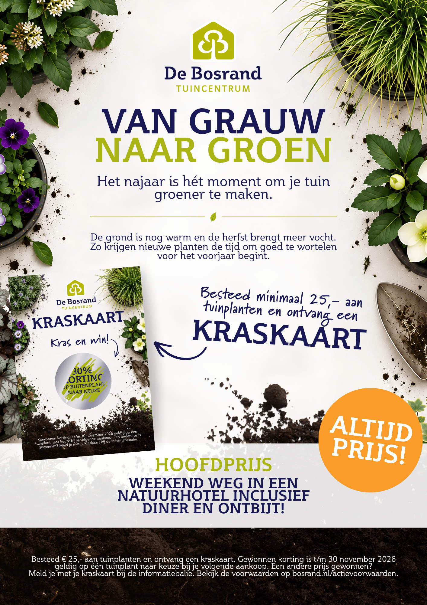 Buitenplanten in de najaarstuin bij De Bosrand